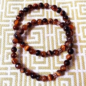 2 Tigers Eye Beaded Bracelets